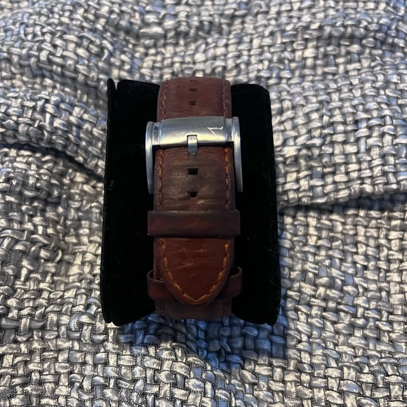 Used Fossil Townsman 48mm Automatic Amber Leather Watch. - Picture 2 of 4